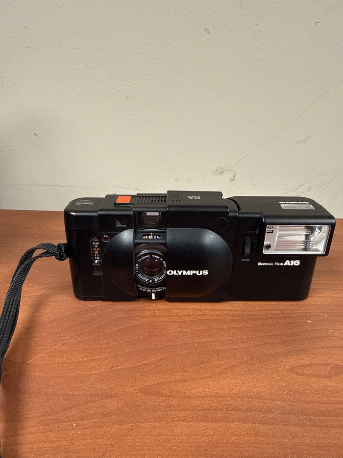 Olympus XA with A16 Flash 35mm Rangefinder Film Camera with Case