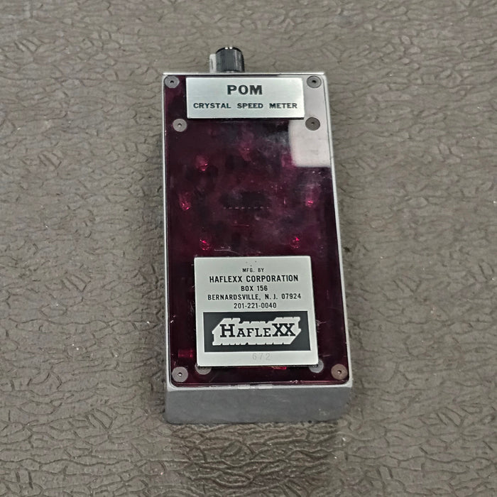 POM Crystal Speed Meter MFG by Haflexx Corp S# 672