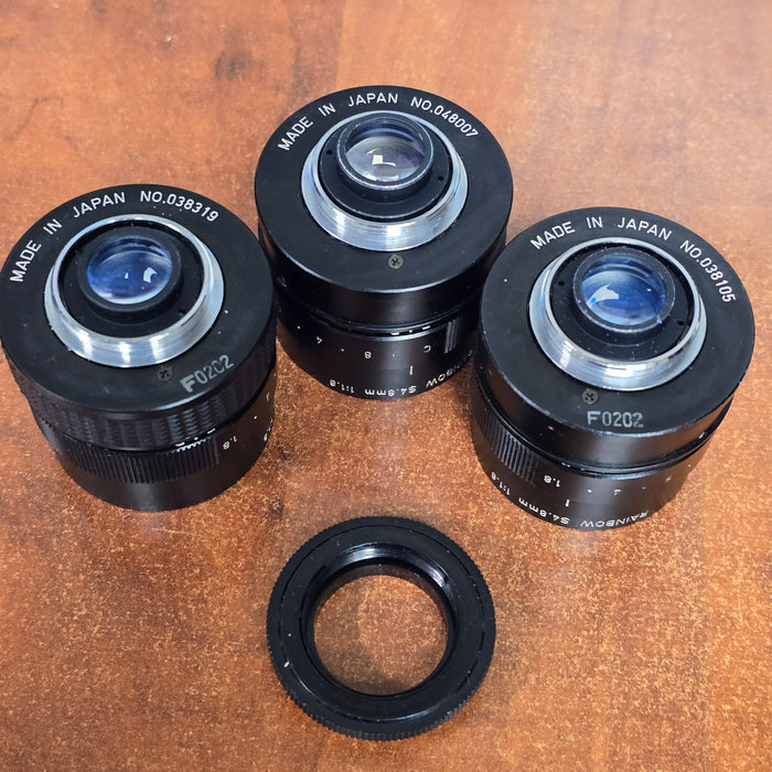 Rainbow S4.8mm 1:1.8 1/2" C-Mount CCTV Lens ( Lot of 3 )