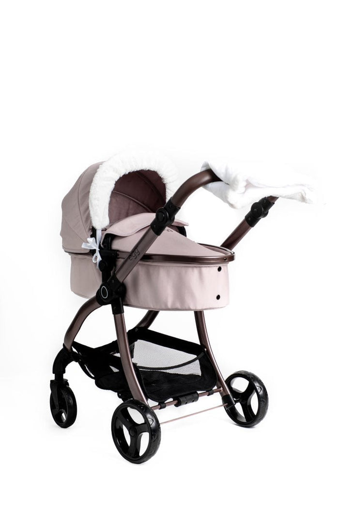 Roma Dolls Prams Roma Egg Dolls Pram Fur Accessory Pack - White