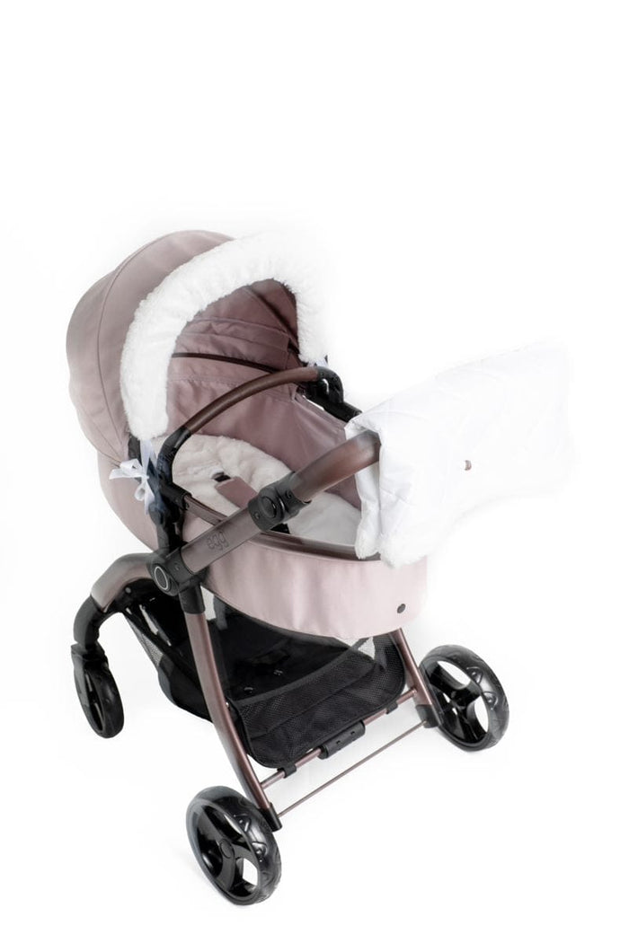 Roma Dolls Prams Roma Egg Dolls Pram Fur Accessory Pack - White