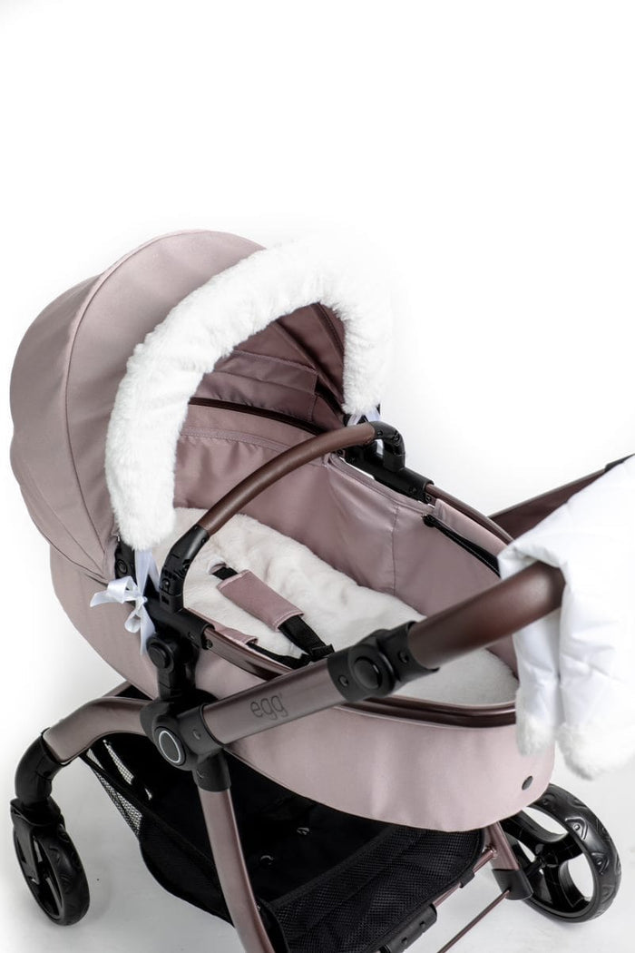 Roma Dolls Prams Roma Egg Dolls Pram Fur Accessory Pack - White