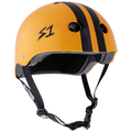 S1 Lifer Helmet - Bright Orange Gloss W/ Black Stripes | Adult Skate Helmets from S-One
