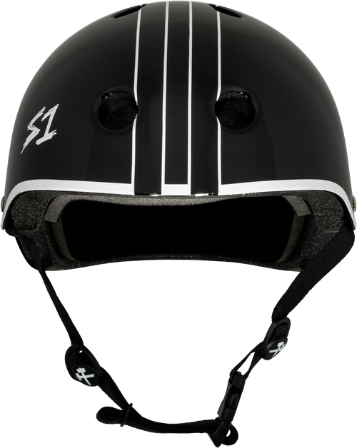 S1 Lifer Helmet - Gavo Collab Black Gloss w/White Outline | Adult Skate Helmets from S-One