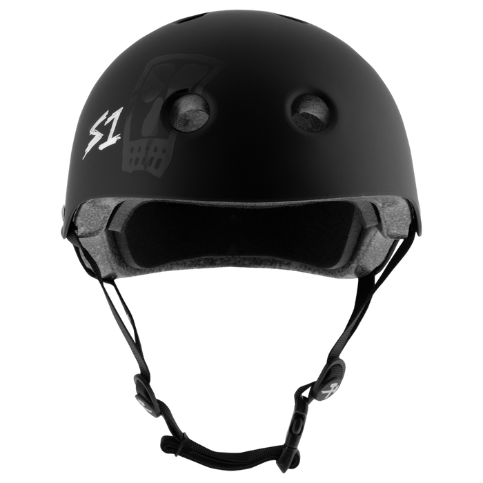 S1 Lifer Helmet - Lance Mountain Black Matte Vato Skull | Adult Skate Helmets from S-One