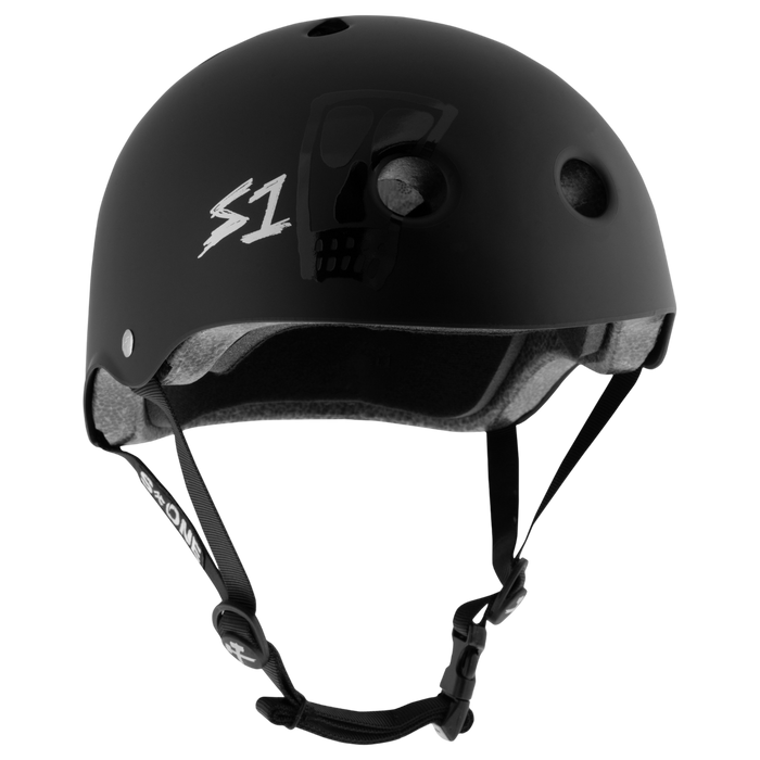 S1 Lifer Helmet - Lance Mountain Black Matte Vato Skull | Adult Skate Helmets from S-One