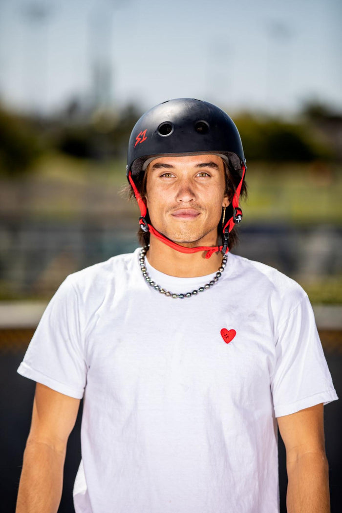 S1 Lifer Helmet - Matte Black with Red Straps | Adult Skate Helmets from S-One