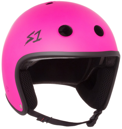S1 Lifer Retro Helmet - Neon Pink Matte | Adult Skate Full Cut Helmets from S-One