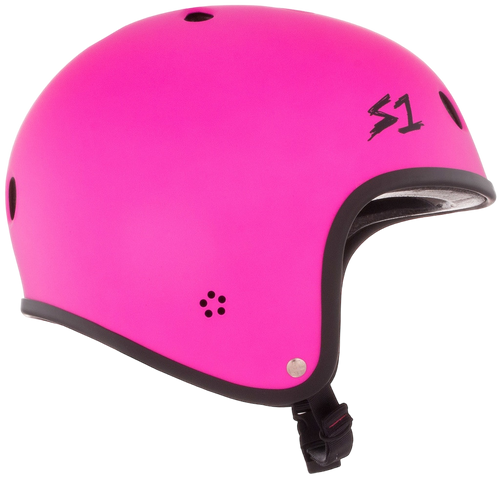 S1 Lifer Retro Helmet - Neon Pink Matte | Adult Skate Full Cut Helmets from S-One