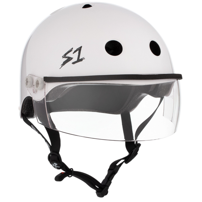 S1 Lifer Visor Helmet - White Gloss | Adult Skate Helmets from S-One