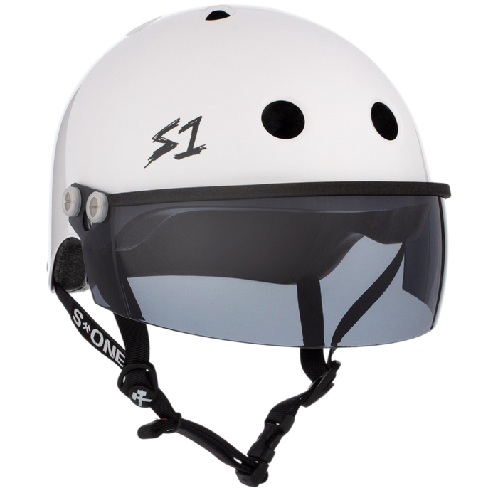 S1 Lifer Visor Helmet - White Gloss | Adult Skate Helmets from S-One