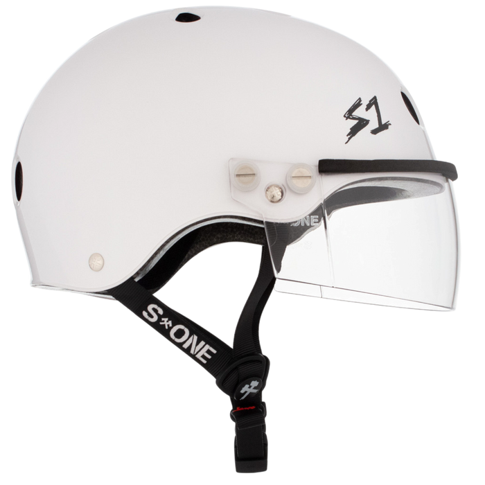S1 Lifer Visor Helmet - White Gloss | Adult Skate Helmets from S-One