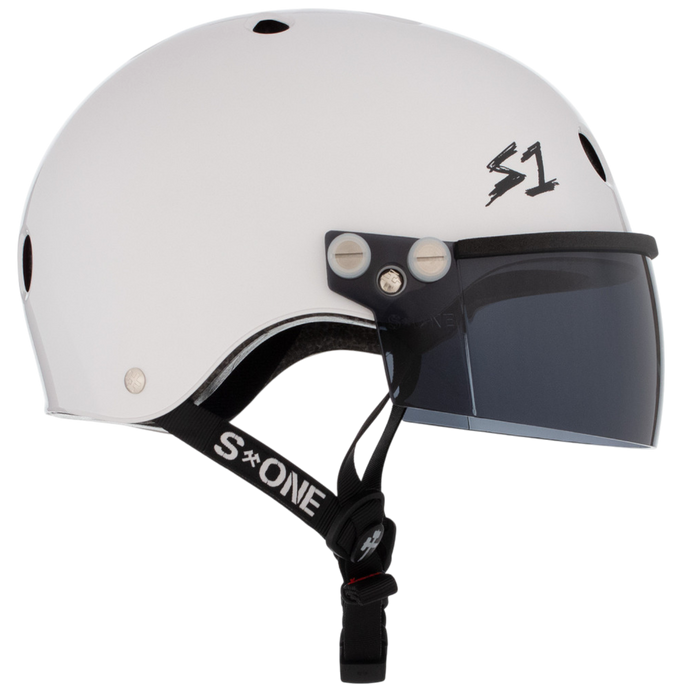 S1 Lifer Visor Helmet - White Gloss | Adult Skate Helmets from S-One