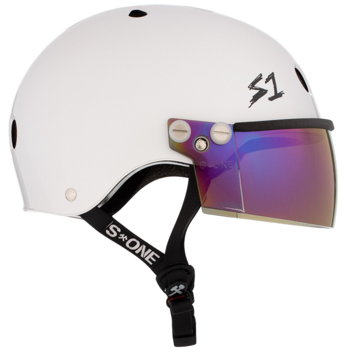 S1 Lifer Visor Helmet - White Gloss | Adult Skate Helmets from S-One