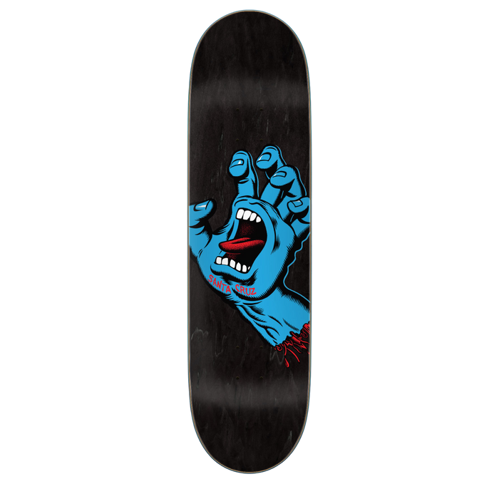 Santa Cruz - 8.6 in x 31.95 in Black Screaming Hand - Skateboard Deck