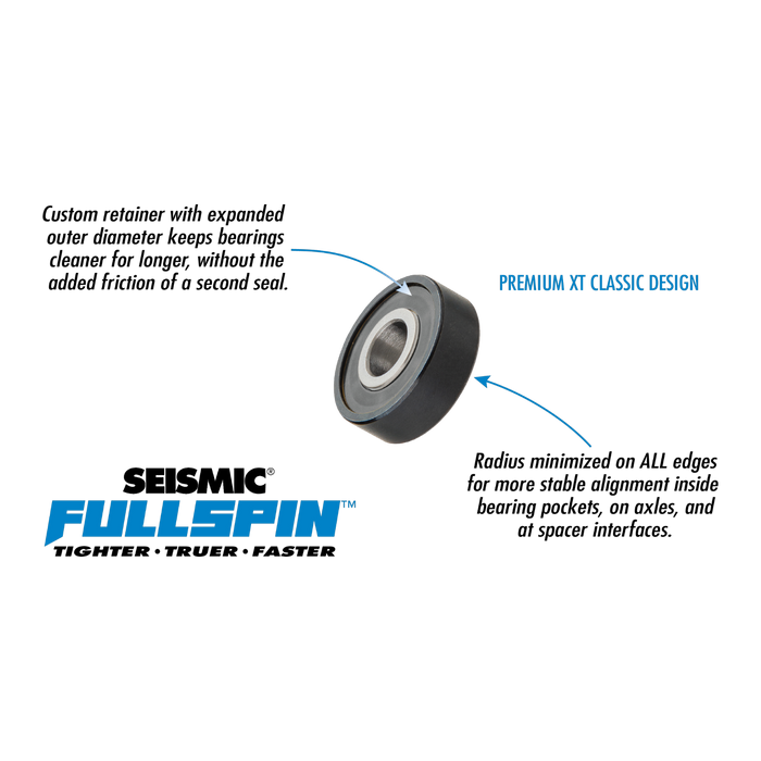 Seismic - Fullspin 6-Ball Steel XT Classic 8mm Bearings (8 Pack)