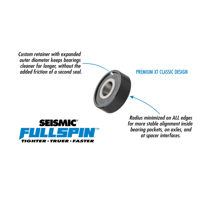 Seismic - Fullspin 7-Ball Steel XT Classic 8mm Bearings (8 Pack)