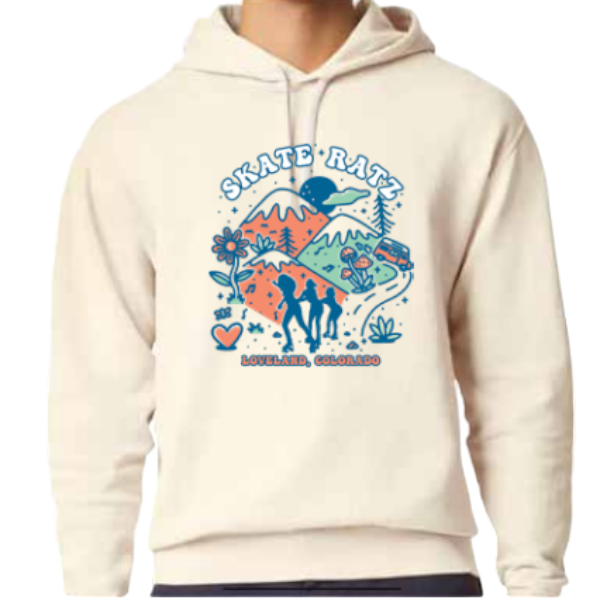 Skate Ratz - Groovy Cruisin' Hooded Sweatshirt | Ivory | Adult Unisex Sizing