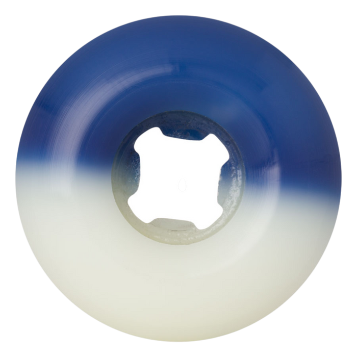 Slime Balls - 50-50 White/Blue 53mm 95A Hairballs - Skateboard Wheels (4 pack)