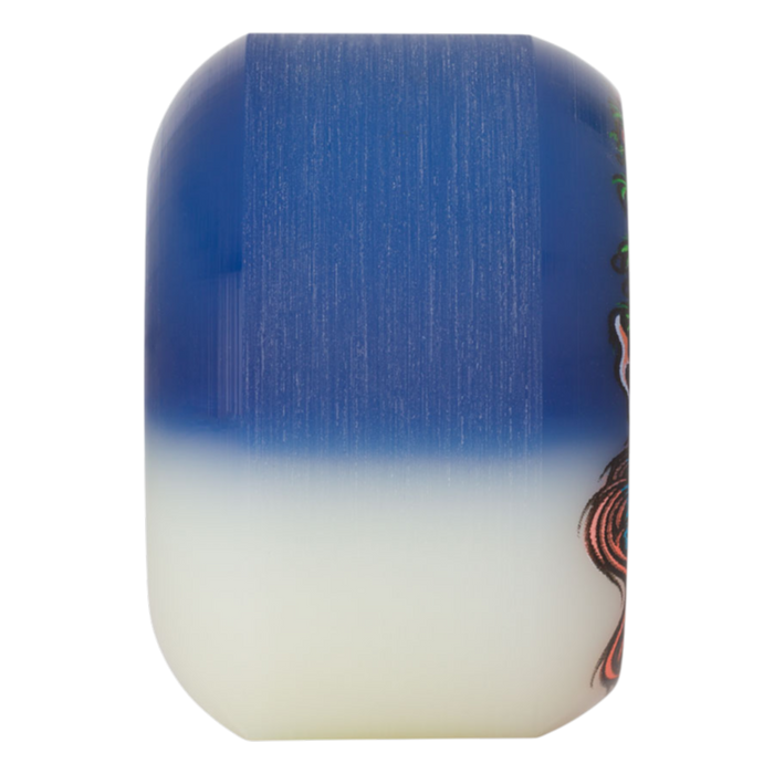 Slime Balls - 50-50 White/Blue 53mm 95A Hairballs - Skateboard Wheels (4 pack)