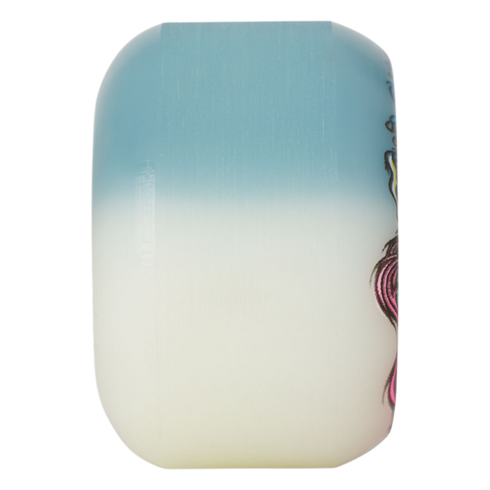 Slime Balls - 50-50 White/Teal 54mm 95A Hairballs - Skateboard Wheels (4 pack)