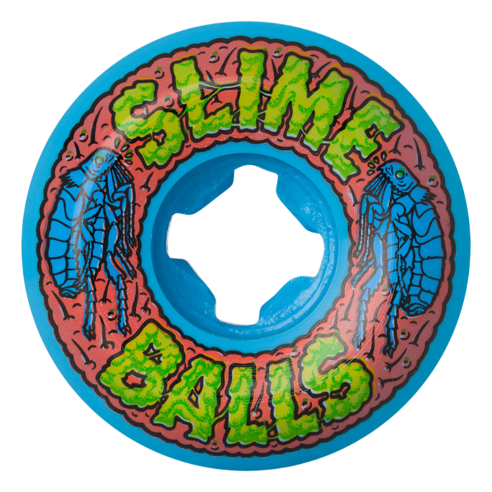 Slime Balls - Blue 53mm 99A Flea Balls Speed Balls - Skateboard Wheels (4 pack)