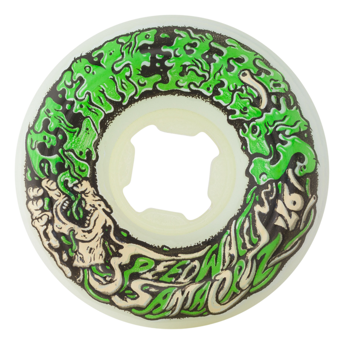 Slime Balls - White Green 54mm 97A Vomit Mini - Skateboard Wheels (4 pack)