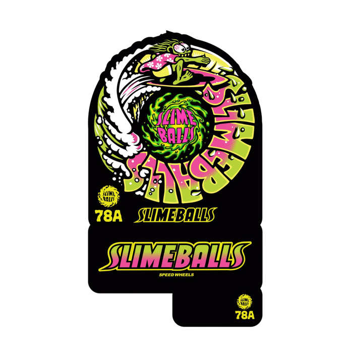 Slime Balls - Yellow 54.5mm 78A Slime Surfer Mini OG - Skateboard Wheels (4 pack)