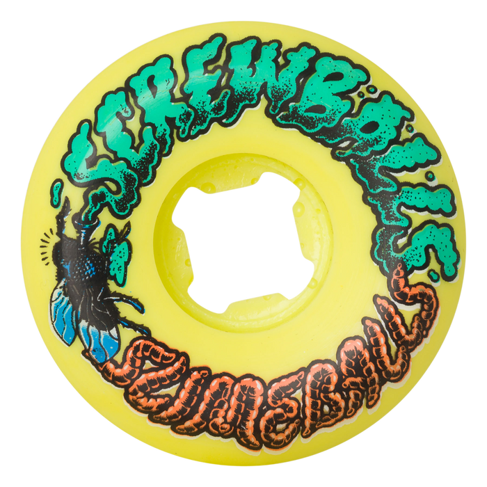 Slime Balls - Yellow 54mm 99A Screw Balls Speed Balls - Skateboard Wheels (4 pack)
