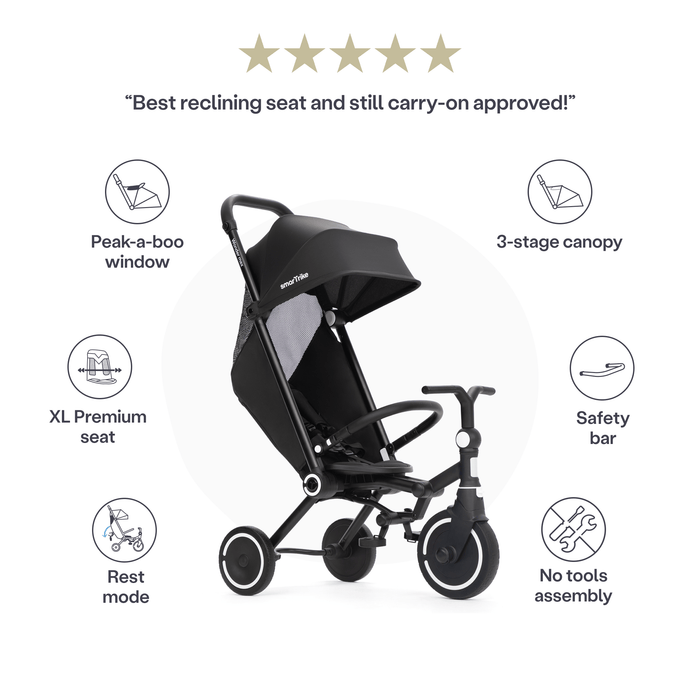 SmarTrike Trike smarTrike Wonder Max Active Trike - Jet Black
