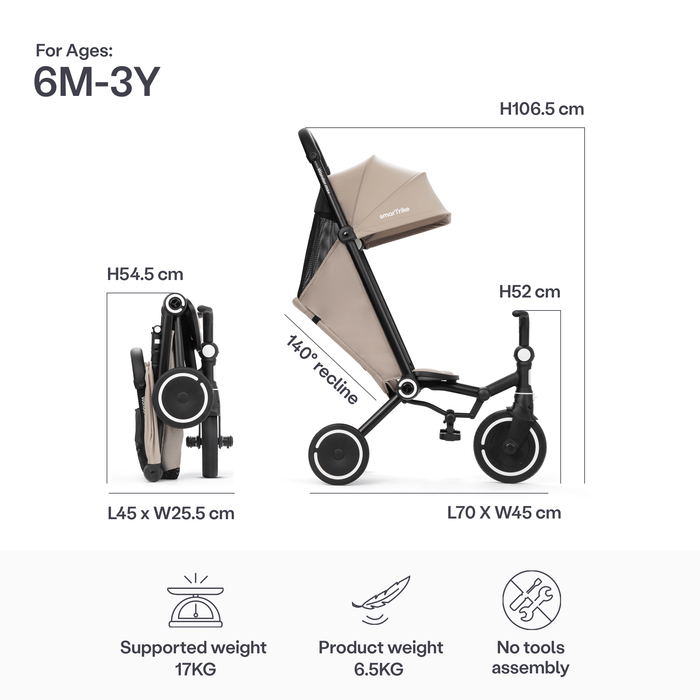 SmarTrike Trike smarTrike Wonder Max Active Trike - Stone Beige