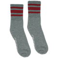 Socco - Athletic Crew | Cardinal Striped Socks | Dark Heather Grey