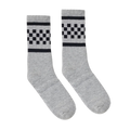 Socco - Black Checkered Socks | Heather Grey