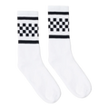 Socco - Black Checkered Socks | White