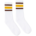 Socco - Brown and Gold Stripe Socks | White