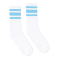Socco -  Carolina Blue Striped Socks | White