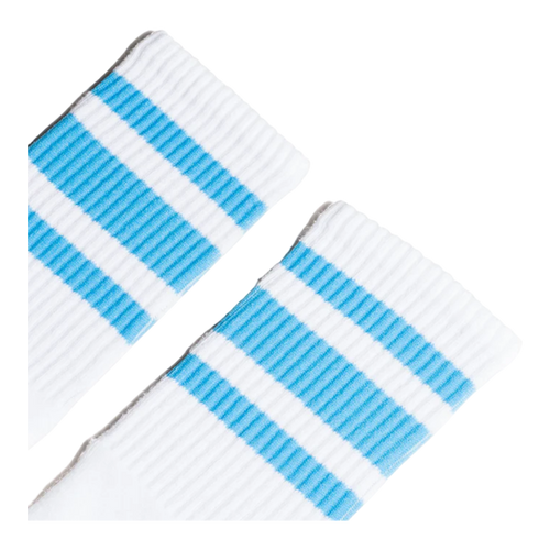 Socco -  Carolina Blue Striped Socks | White