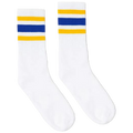 Socco - Gold and Blue Striped Socks | White