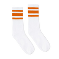 Socco -  Orange Striped Socks | White