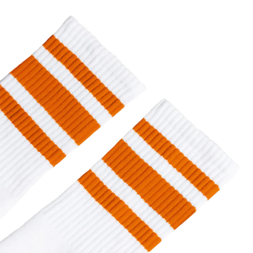 Socco -  Orange Striped Socks | White