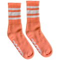 Socco - White Striped Socks | Coral