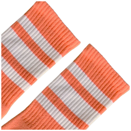 Socco - White Striped Socks | Coral