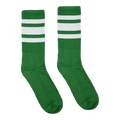 Socco - White Striped Socks | Forest Green