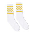 Socco skate socks -Yellow checkered Socks | White