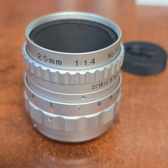 Soligor 25mm f1.4 TV C-Mount Lens S# 56397