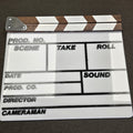 Standard 12" x 9" Acrylic Slate with B&W Clapper Sticks