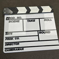 Standard 12" x 9" Acrylic Slate with B&W Clapper Sticks