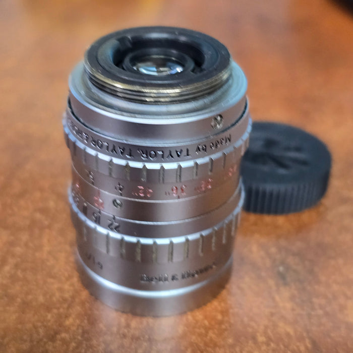 Taylor Hobson Bell And Howell 25mm (1") f1.9 C-Mount Lens S# 519147