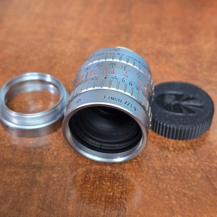 Taylor Hobson Bell And Howell 25mm (1") f1.9 C-Mount Lens S# 519147