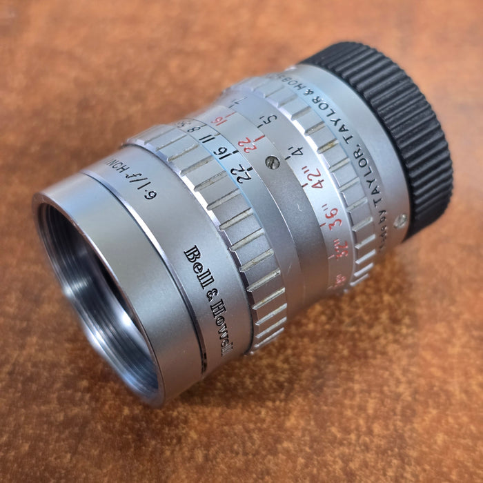 Taylor Hobson Bell And Howell 25mm (1") f1.9 C-Mount Lens S# 519147